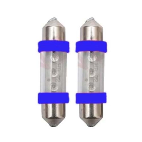 ( 12V ) 5W SOFİT ( 3 LEDLİ ) ( 11 x 39 ) ( MAVİ )