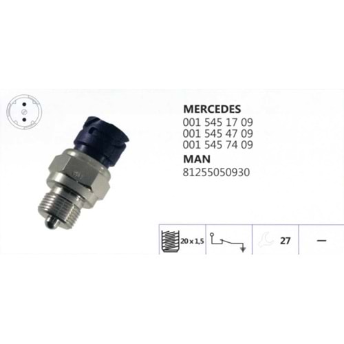 MERCEDES ATEGO ( 001 545 7409 ) ( 20x1,5 ) ( KAPALI DEVRE ) ( GERİ