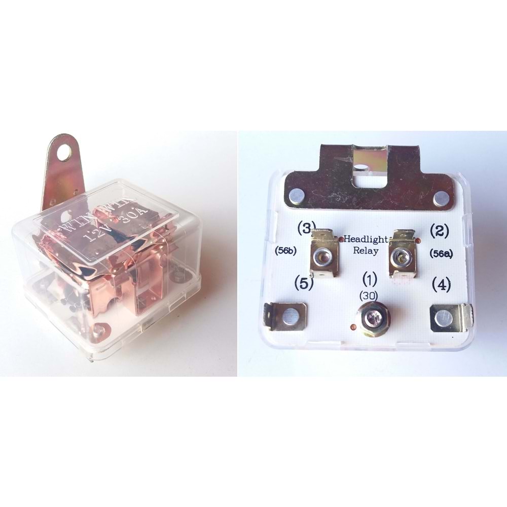 ( 12V ) ÜNİVERSAL ÇİFT BOBİN / FAR RÖLESİ / ŞEFFAF