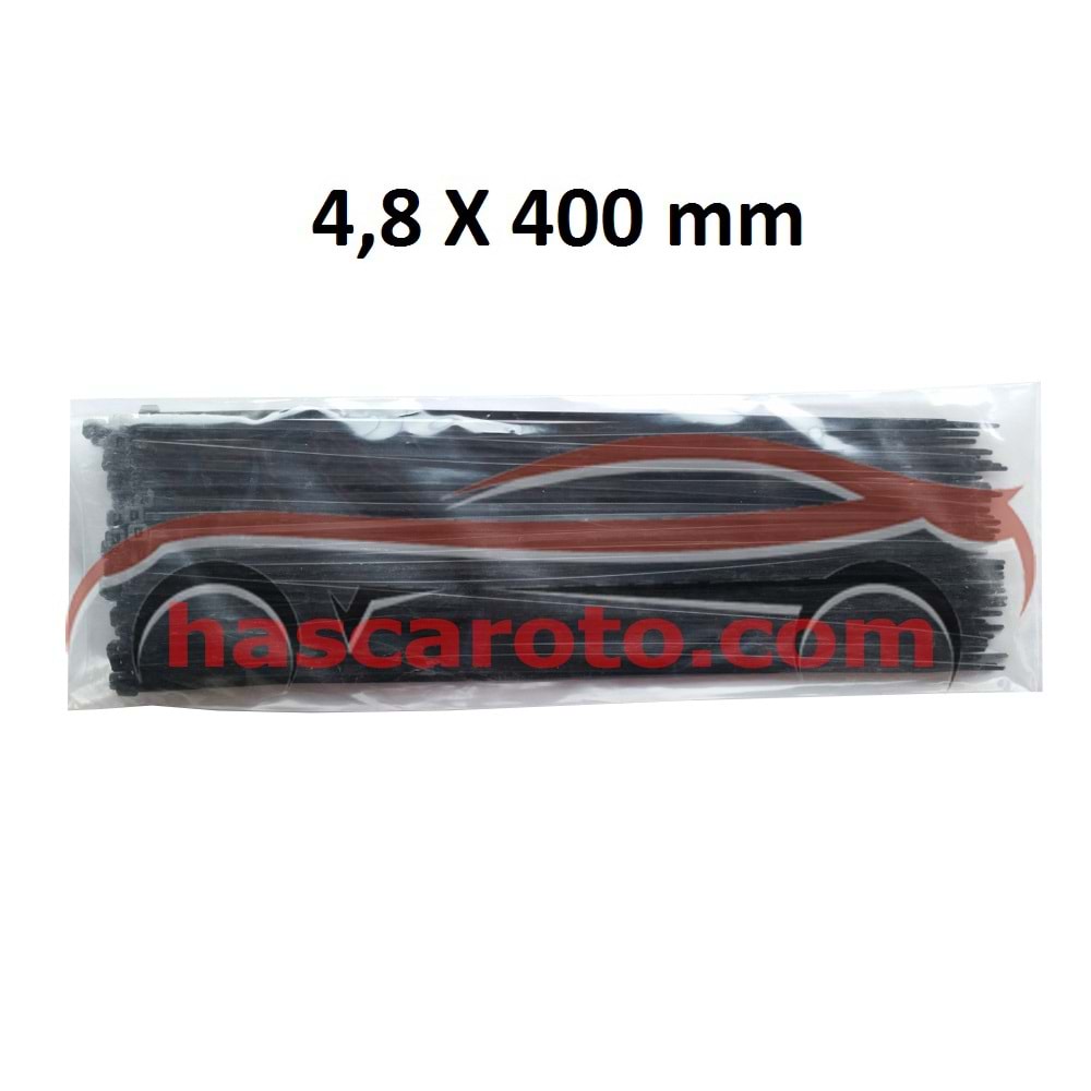 ( 4,8 x 400 mm.) ÇIRT KABLO BAĞI ( SİYAH ) ( PK )